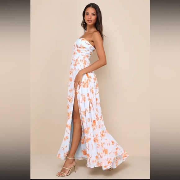 NWT Women’s LULU’S Fashionably Refined floral one shoulder maxi dress- Size Med - Picture 2 of 10